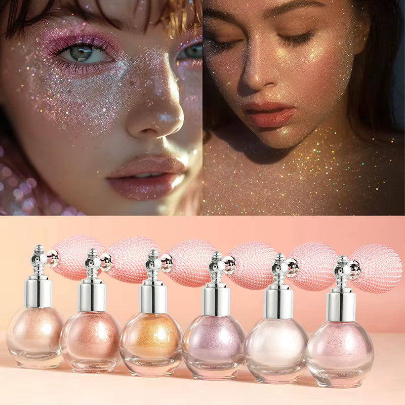 Diamond High Gloss Glitter Spray Highlighter Powder Brighten Polarization Fairy Powder Face Body Illuminator Makeup Cosmetics