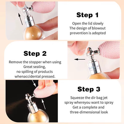 Diamond High Gloss Glitter Spray Highlighter Powder Brighten Polarization Fairy Powder Face Body Illuminator Makeup Cosmetics