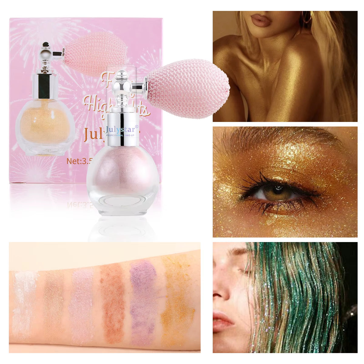 Popular Shimmer Liquid Highlighter Makeup Fine Glitter Brightening Cosmetic for Face Contour and Body Shiny Daily Party Make‑Up