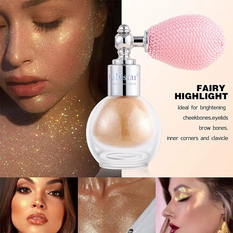 Diamond High Gloss Glitter Spray Highlighter Powder Brighten Polarization Fairy Powder Face Body Illuminator Makeup Cosmetics